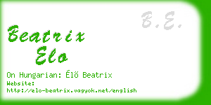 beatrix elo business card